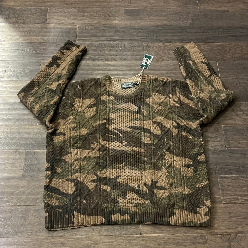 Polo Ralph Lauren Dry Goods Polo Country Camo Camouflage Sweater Wool Mens XXL